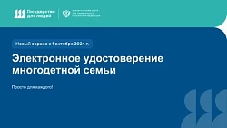  Теперь многодетные семьи смогут получать удостоверение в электронном формате! 